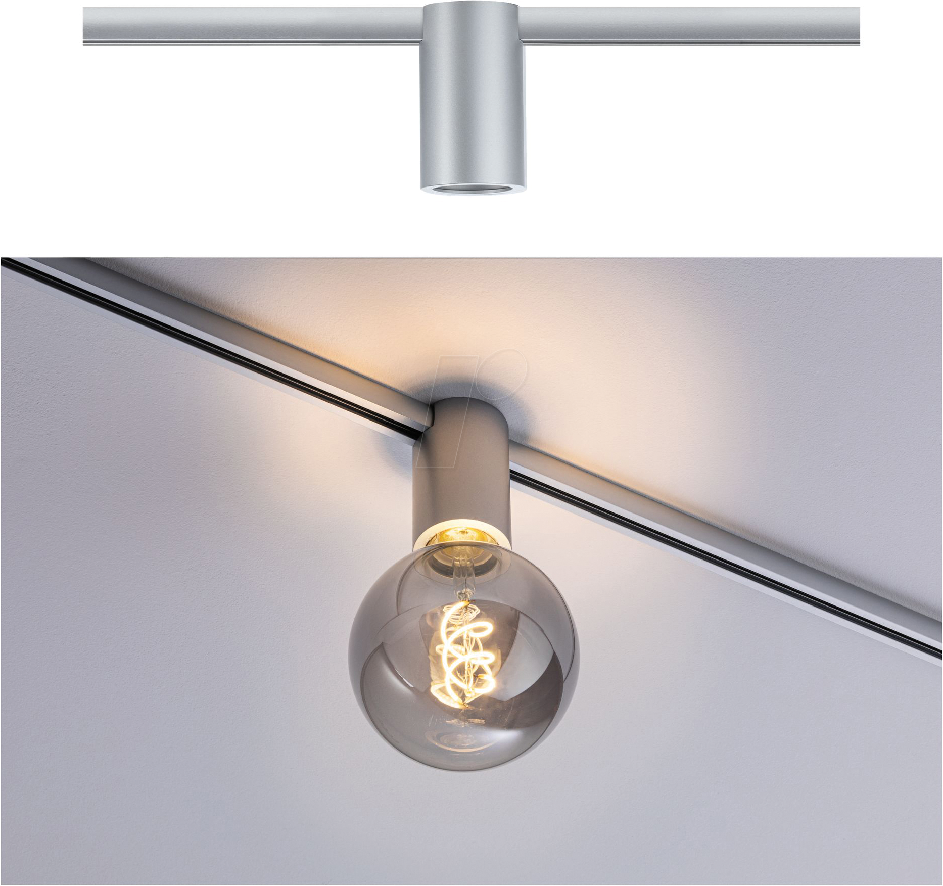 PLM 94973 - URail Schienenspot Socket, E27, max. 20 W, dimm, chrom