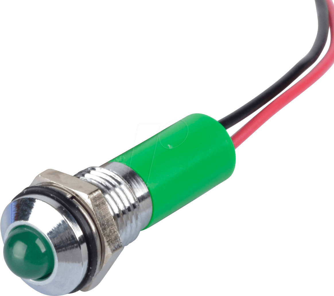 APM Q8P3C G220E - LED-Signalleuchte, grün, 220 V, Ø 8 mm, vorstehend, bedrahtet