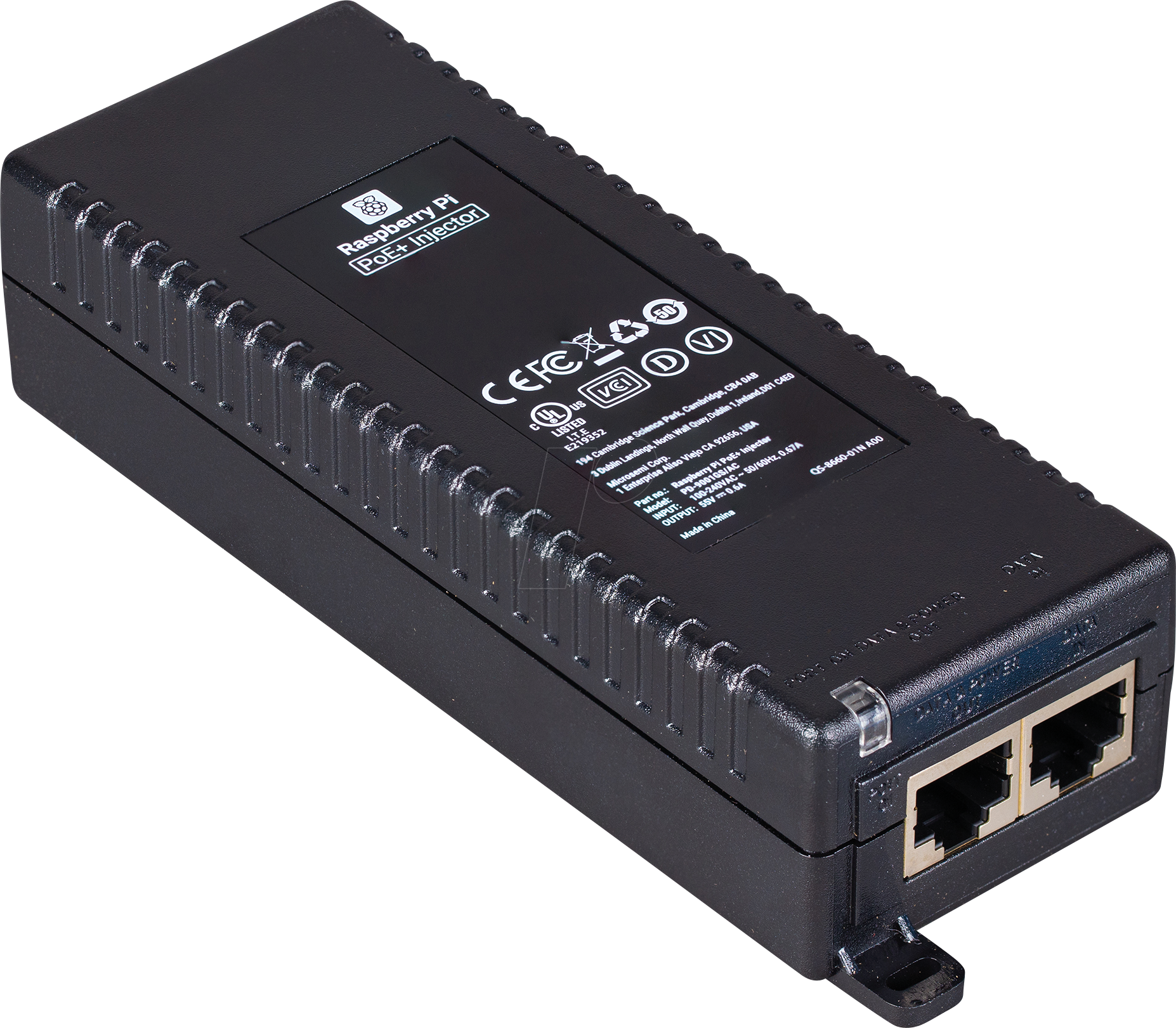 RPI POE+ INJ - Raspberry Pi - POE+ Injector 100/1000 Mbps, 30 Watt