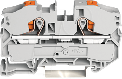 WAGO 2216-1201 - 2-Leiter-Durchgangsklemme, mit Drücker 16 mm², grau