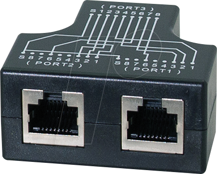 LOGILINK MP0137 - T-Adapter, 2x RJ45 für Cablesharing