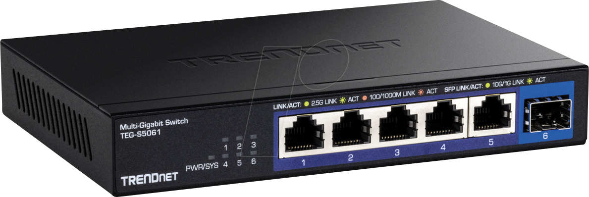 Thumbnail - TRN TEG-S5061 - Switch, 6-Port, 2,5 Gigabit Ethernet, SFP+