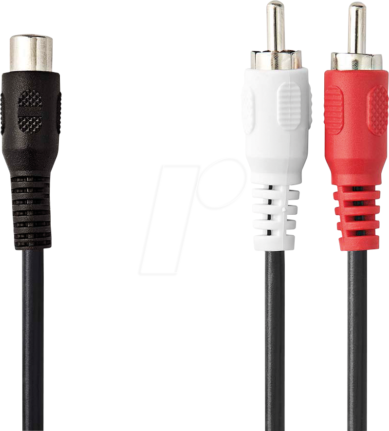 N CAGB24020BK02 - Cinch Audio Kabel, 2x Cinch Stecker auf Cinch Buchse 0,2m