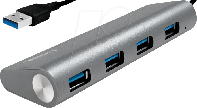 LOGILINK UA0307 - USB 3.0 4-Port Hub, Aluminium, USB-A-Kabel