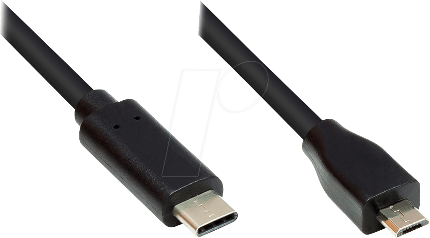 GC M0121 - USB 2.0 Kabel, C-Stecker < micro B-Stecker, CU, schwarz, 50 cm