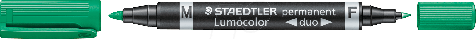 STAEDTLER 348GN - Permanent Duo, F 0.6 mm & M 1.5 mm, grün
