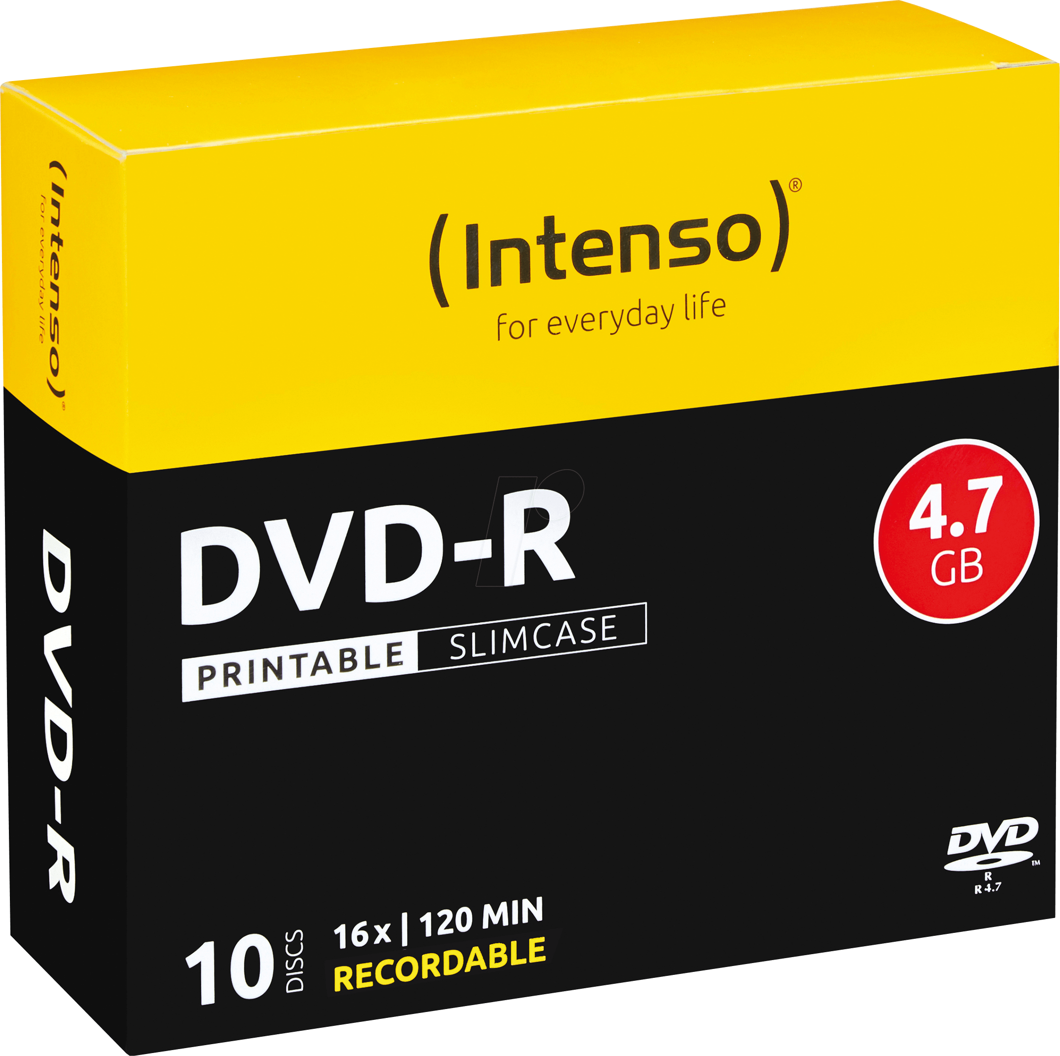 DVD-R4,7 INT10P - Intenso DVD-R 4,7GB, SlimCase, printable