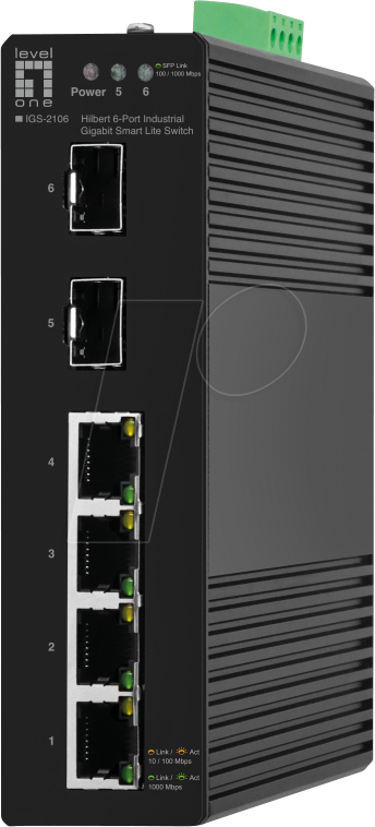 LEVELONE IGS2106 - Switch, 6-Port, Gigabit Ethernet, SFP