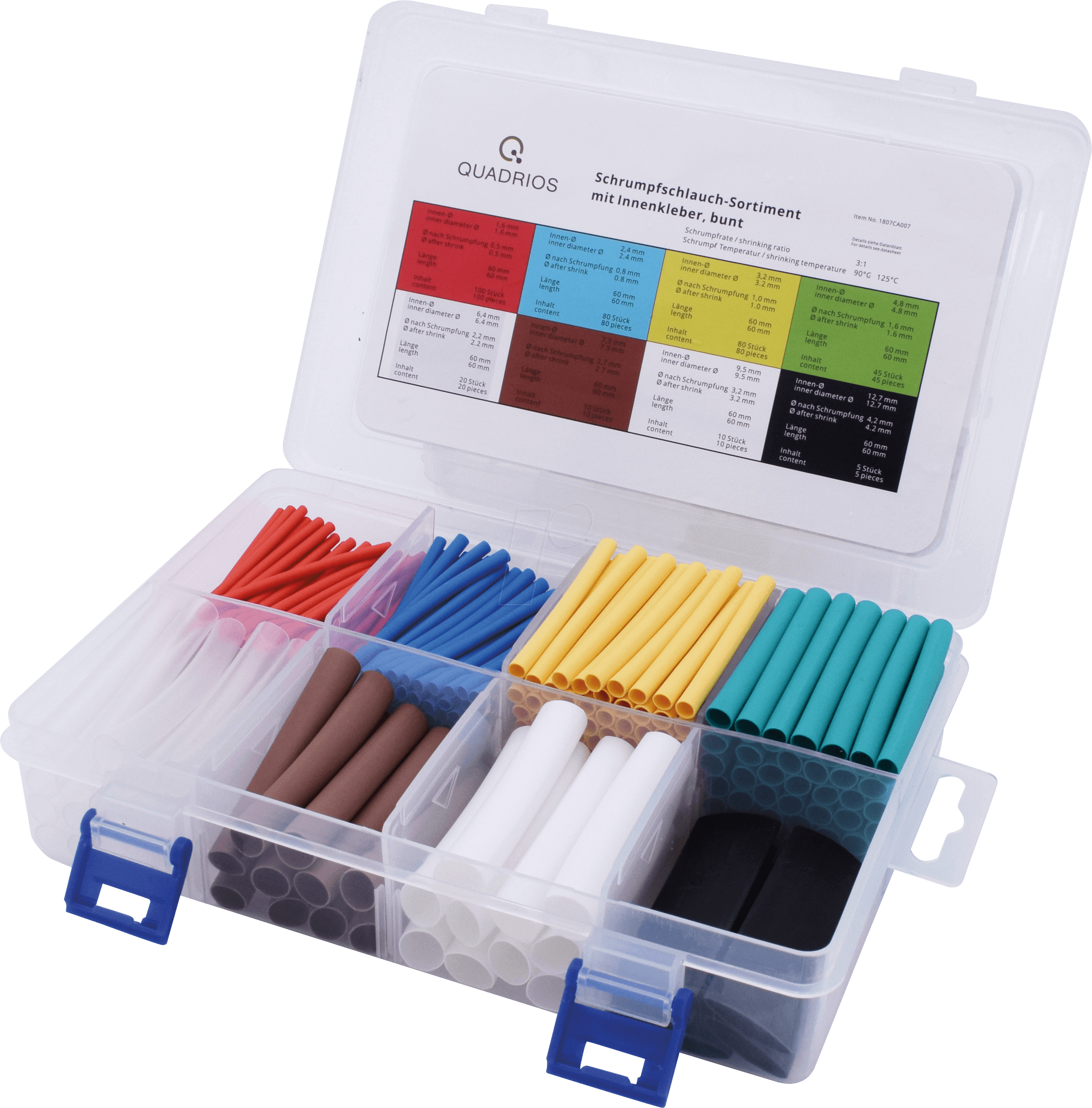 QUAD 1807CA007 - Schrumpfschlauch Box - hohe Schrumpfrate 3:1, 350 teilig