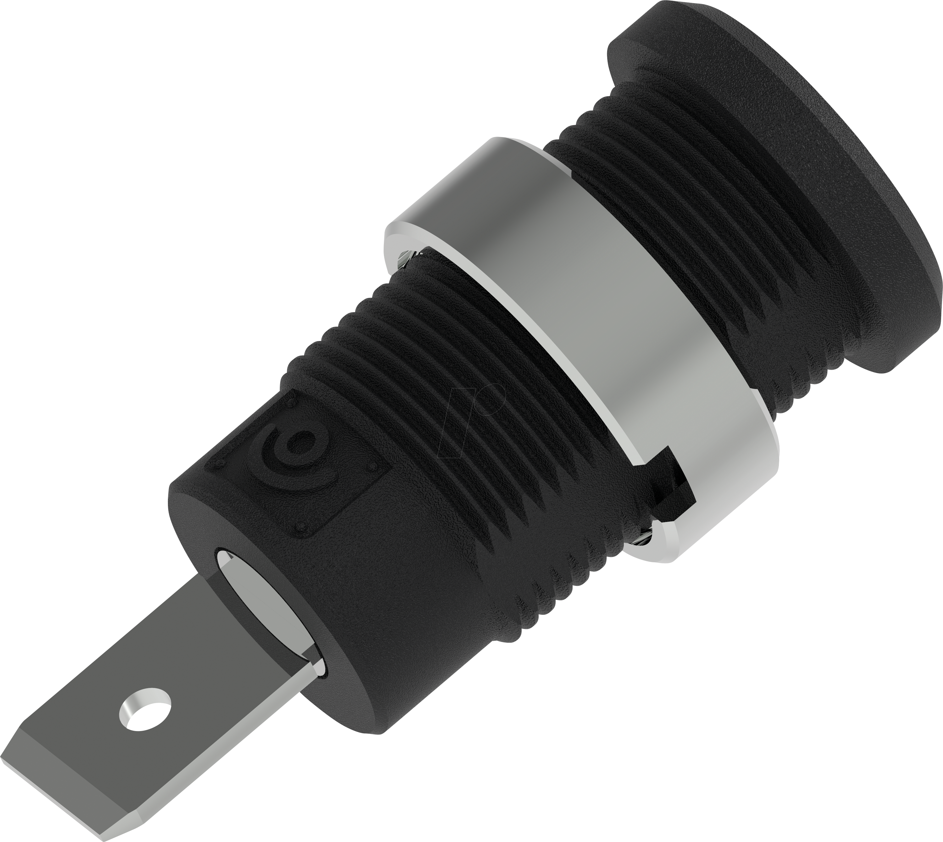 PJP 3266-C-SW - Sicherheits-Bananenbuchse, 4 mm, Flachstecker, schwarz