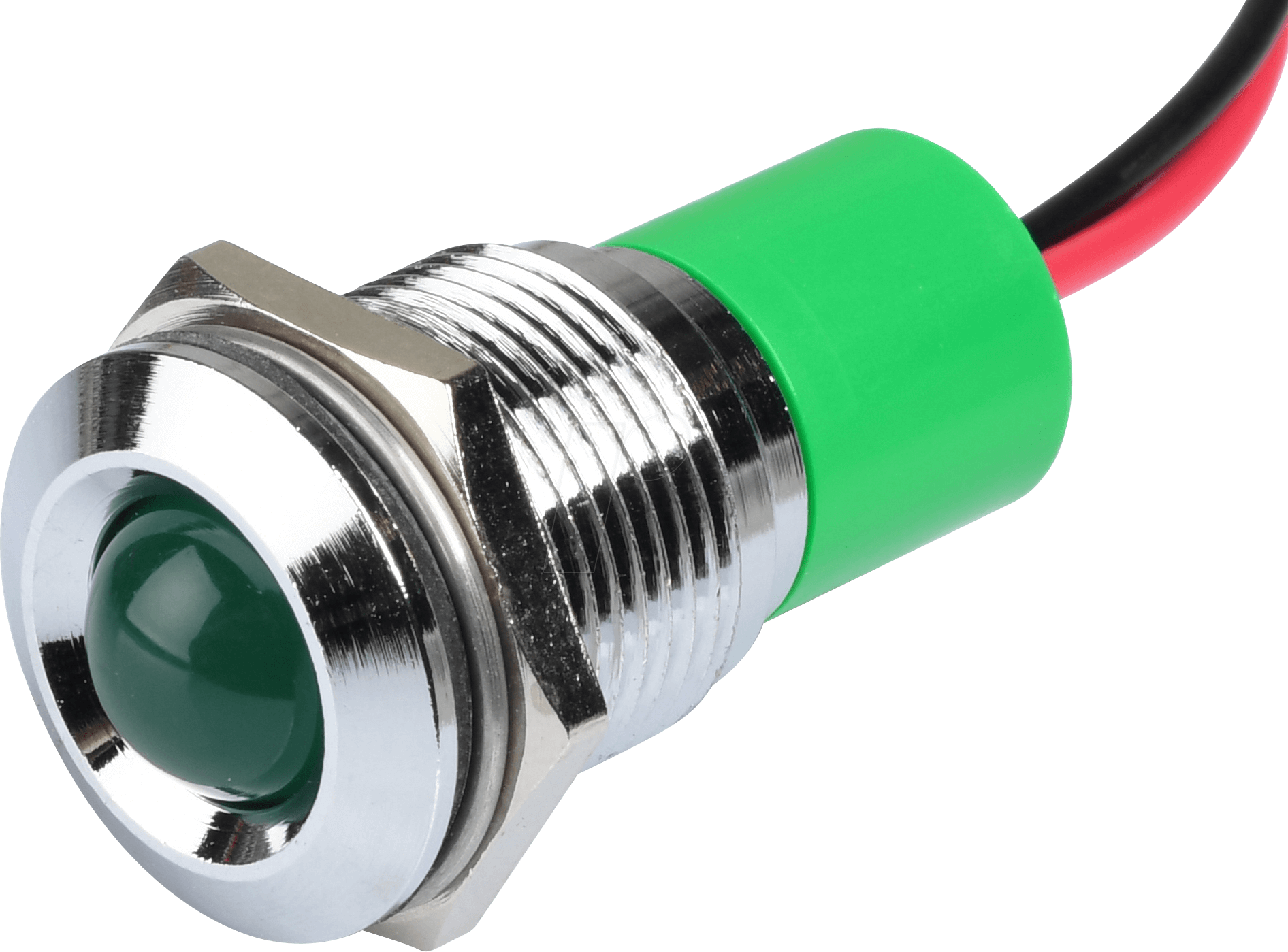 APM Q16P3C G24E - LED-Signalleuchte, grün, 24 V, Ø 16 mm, vorstehend, bedrahtet