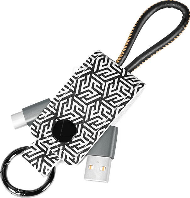 LOGILINK CU0164 - Sync- & Ladekabel, USB-A -> C, Schlüsselanhänger
