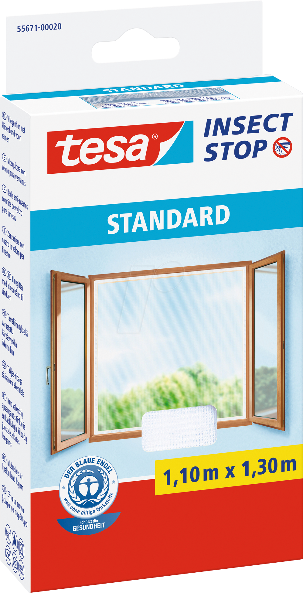 TESA 55671 WS - tesa® Insect Stop, Fenster, 1,10 m x 1,30 m, weiß