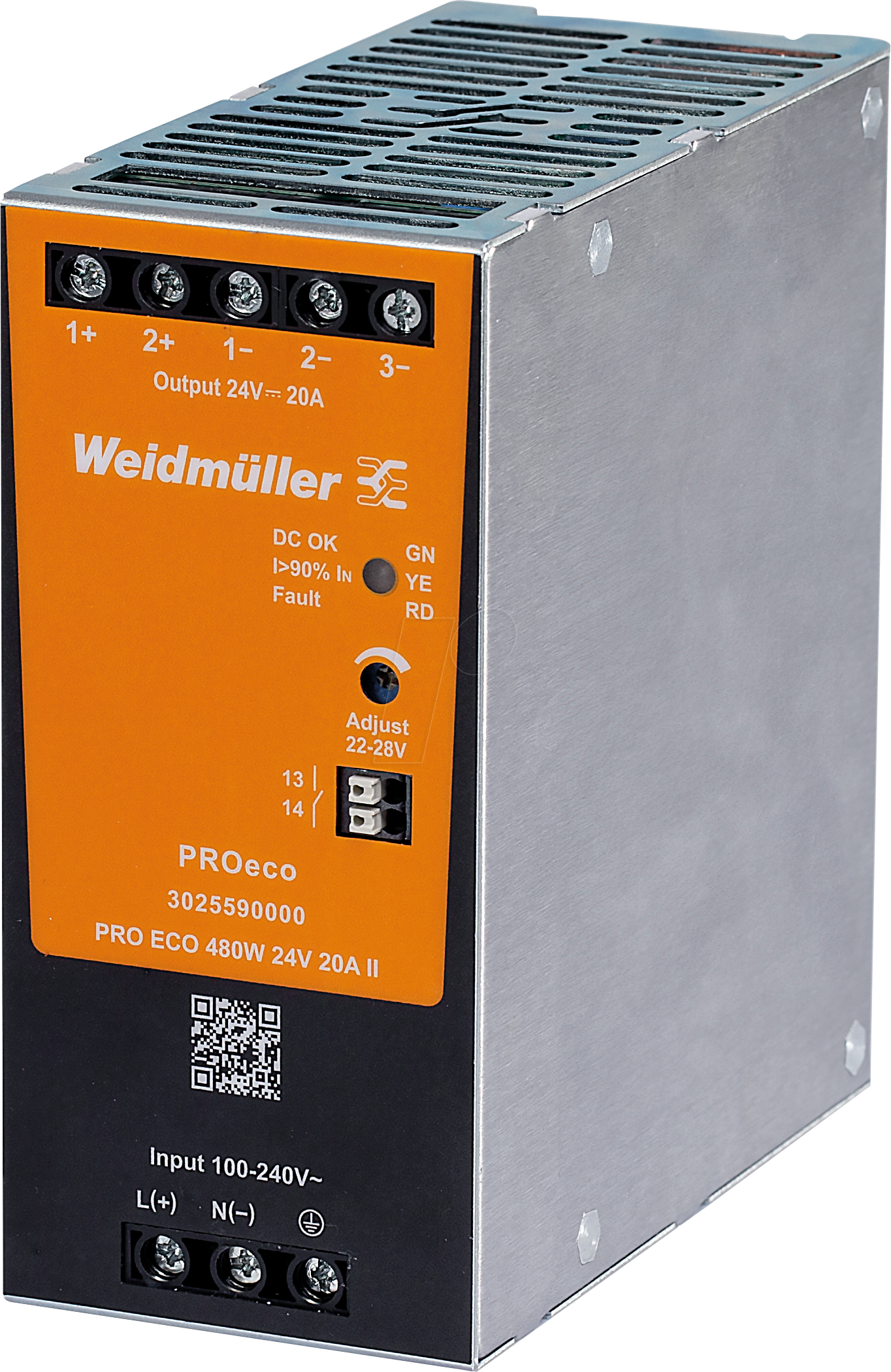WEID 3025590000 - Schaltnetzteil Hutschiene, PROeco II , 480 W, 24 V ,20 A