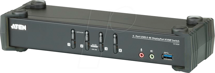 Thumbnail - ATEN CS1924 - 4-Port USB 3.0 4K DisplayPort KVM Switch
