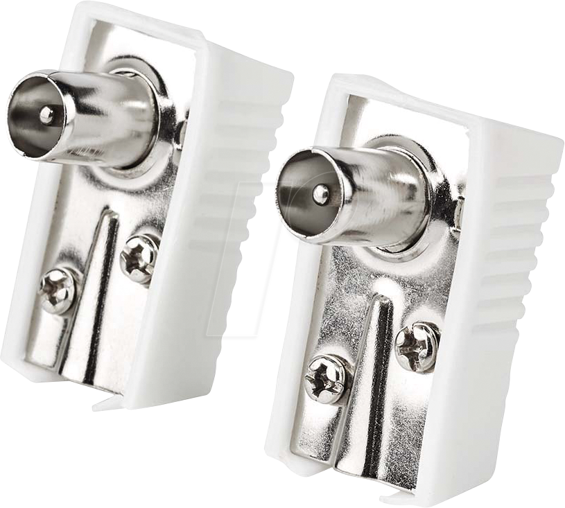 N CSGB40900WT - IEC (Coax) Stecker, Abgewinkelt, Schraube, Metall / PVC