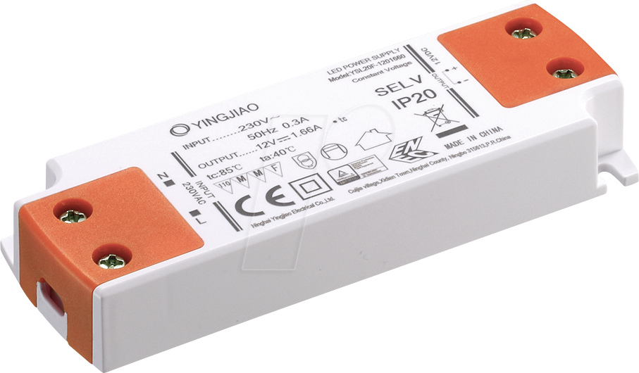 YSL20F-2400625 - LED-Netzteil, 15 W, 24 V, 0,625 A, CV