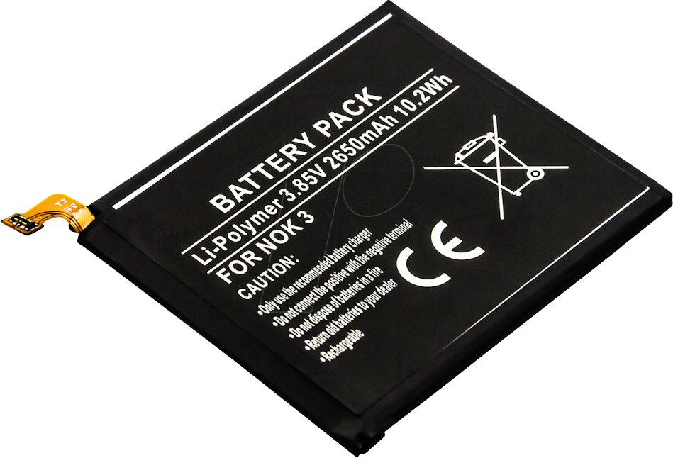 AKKU 13355 - Smartphone-Akku für Nokia-Geräte, Li-Po, 2650 mAh