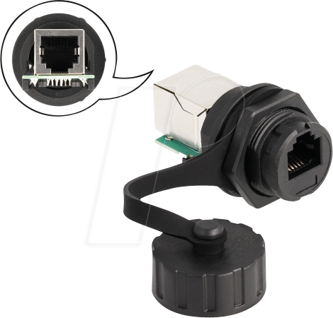 DELOCK 87953 - RJ12 Kupplung, Buchse / Buchse, Einbau, IP68