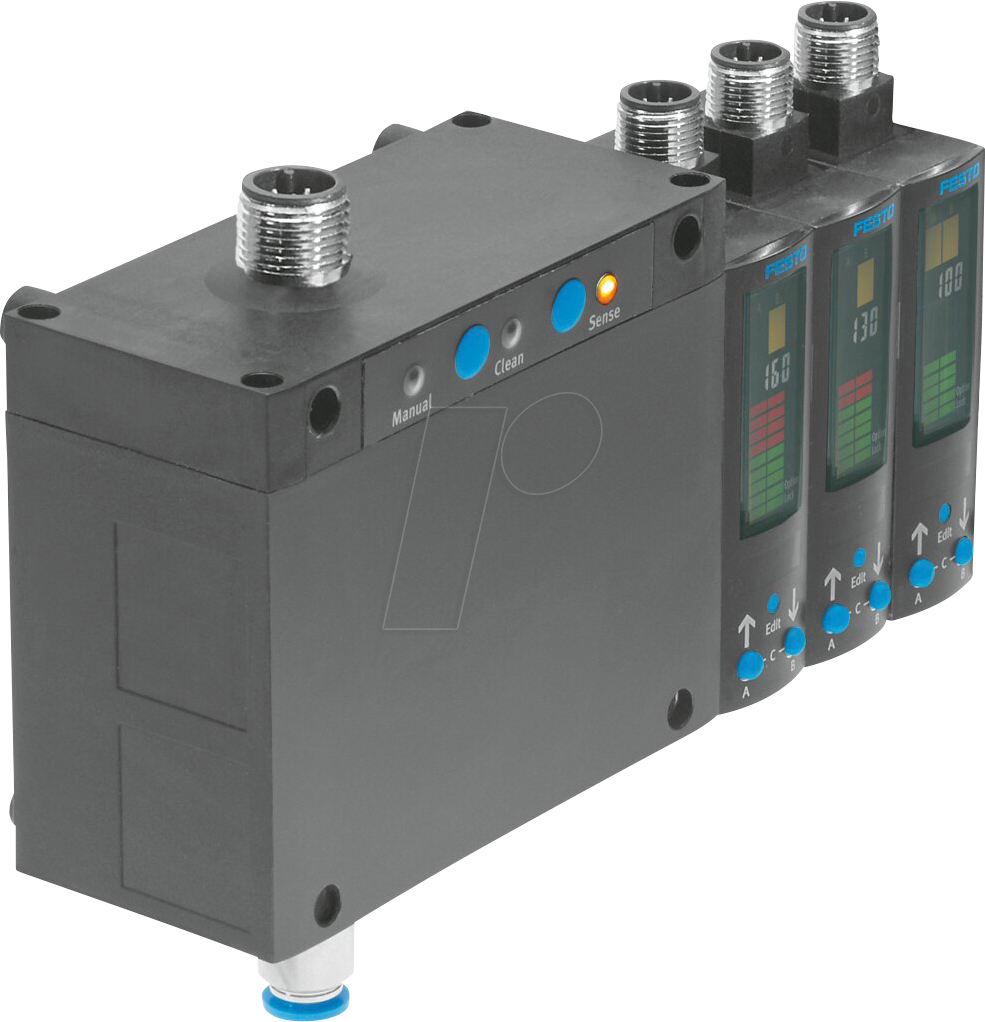 FESTO 552132 - Luftspaltsensor, 2 x PNP, Steuermodul, 3 Sensoren, Hutschiene