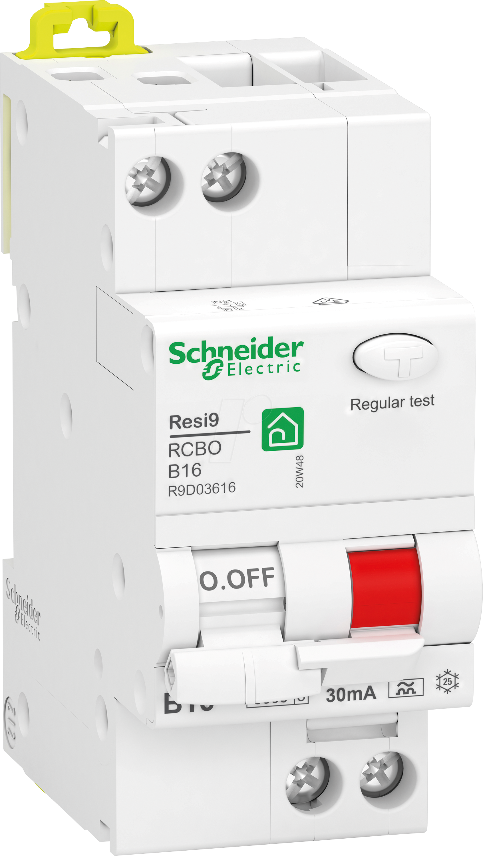 R9D03616 - FI/LS-Schalter Resi9 1P+N, 16A, B-Char., 10mA, Typ A, 6kA