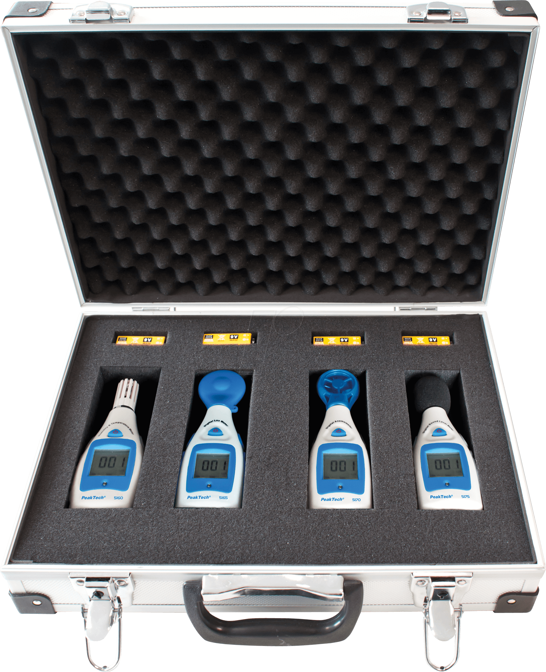 PEAKTECH 8103 - Messgeräteset für Umweltmessung, 5-teilig