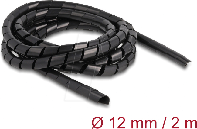 Thumbnail - DELOCK 19015 - Spiralschlauch flexibel 2 m x 12 mm schwarz