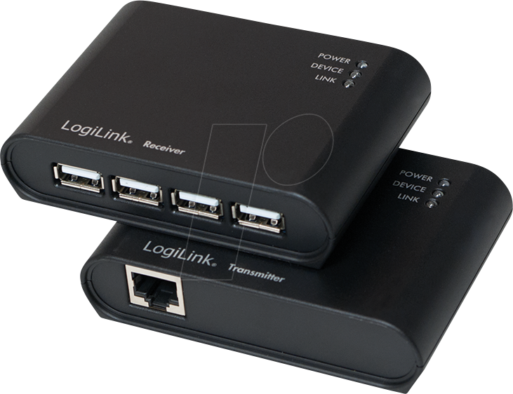 Thumbnail - LOGILINK UA0230 - USB 2.0 Cat.5 Extender mit 4 Port Hub, 50 m