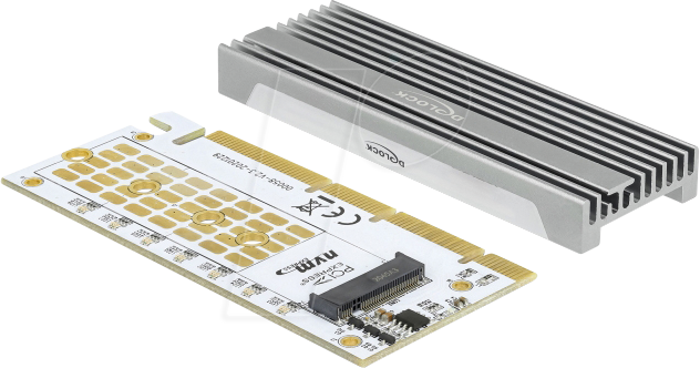 DELOCK 90566 - PCIe 4.0 x16 > 1x M.2 NVMe Key M mit LED Beleuchtung