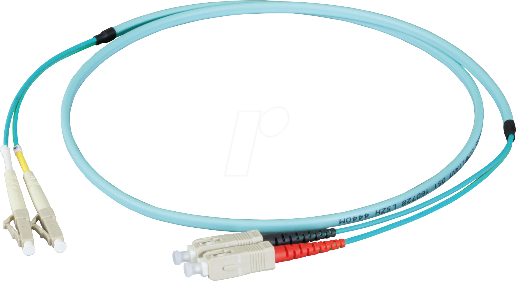 EFB O0314FT20 - Duplex Jumper LC-SC 50/125µ, OM3, aqua, 20 m