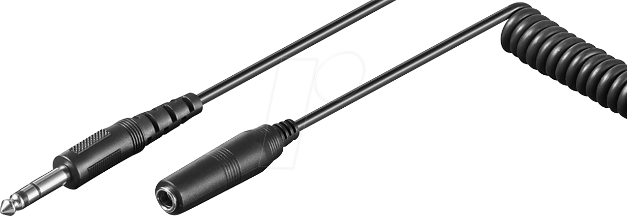 GOOBAY 50016 - Spiralkabel 6,3 mm Klinkenstecker auf Kupplung, 5 m