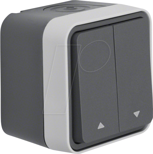 BERKER 30753525 - Jalousie-Serienschalter 1-polig mit Symbol Pfeile AP W.1 grau