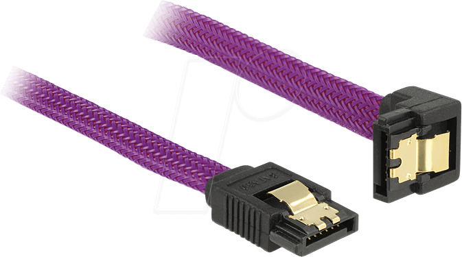 DELOCK 83694 - Kabel SATA 6Gb/s 20cm violett un/ge Metall