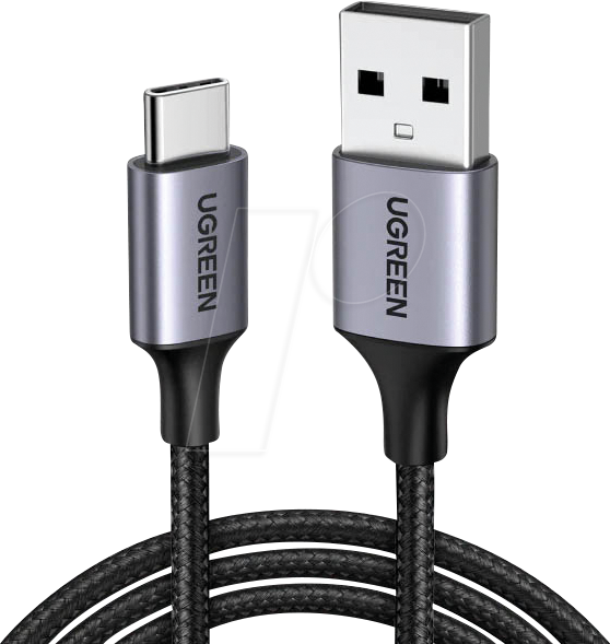 UGREEN 60126 - Daten-/ Ladekabel USB A-Stecker > USB-C, schwarz, 1 m