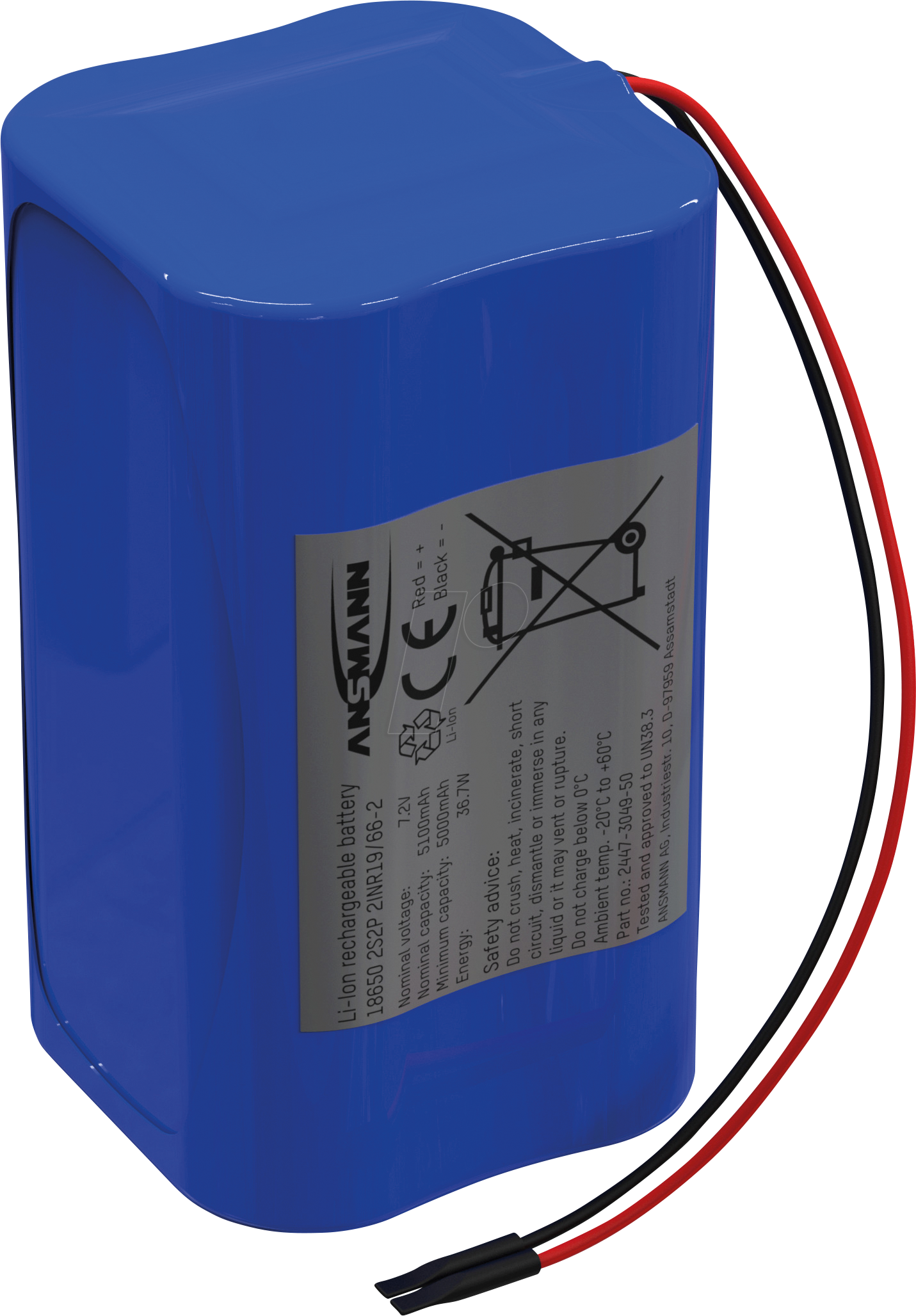 Thumbnail - ANS 2447-3049-50 - Lithium-Ionen Akkupack, 7,2 V, 5100 mAh, 2S2P