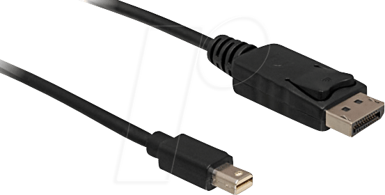 DELOCK 82438 - DisplayPort Kabel, DP mini Stecker auf DP Stecker, 2 m, schwarz