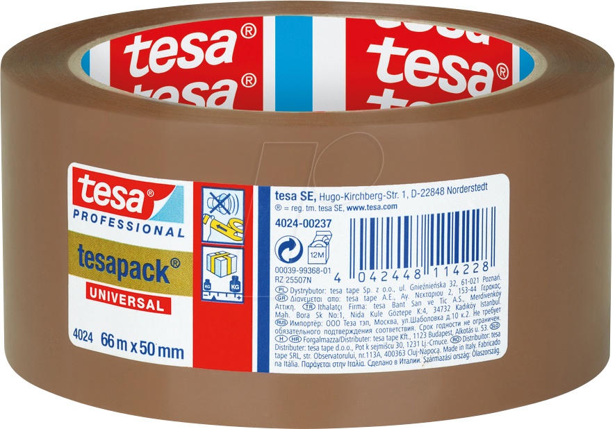 TESA 04024-00237 - tesapack® Professional, PP, 66 m x 50 mm, braun