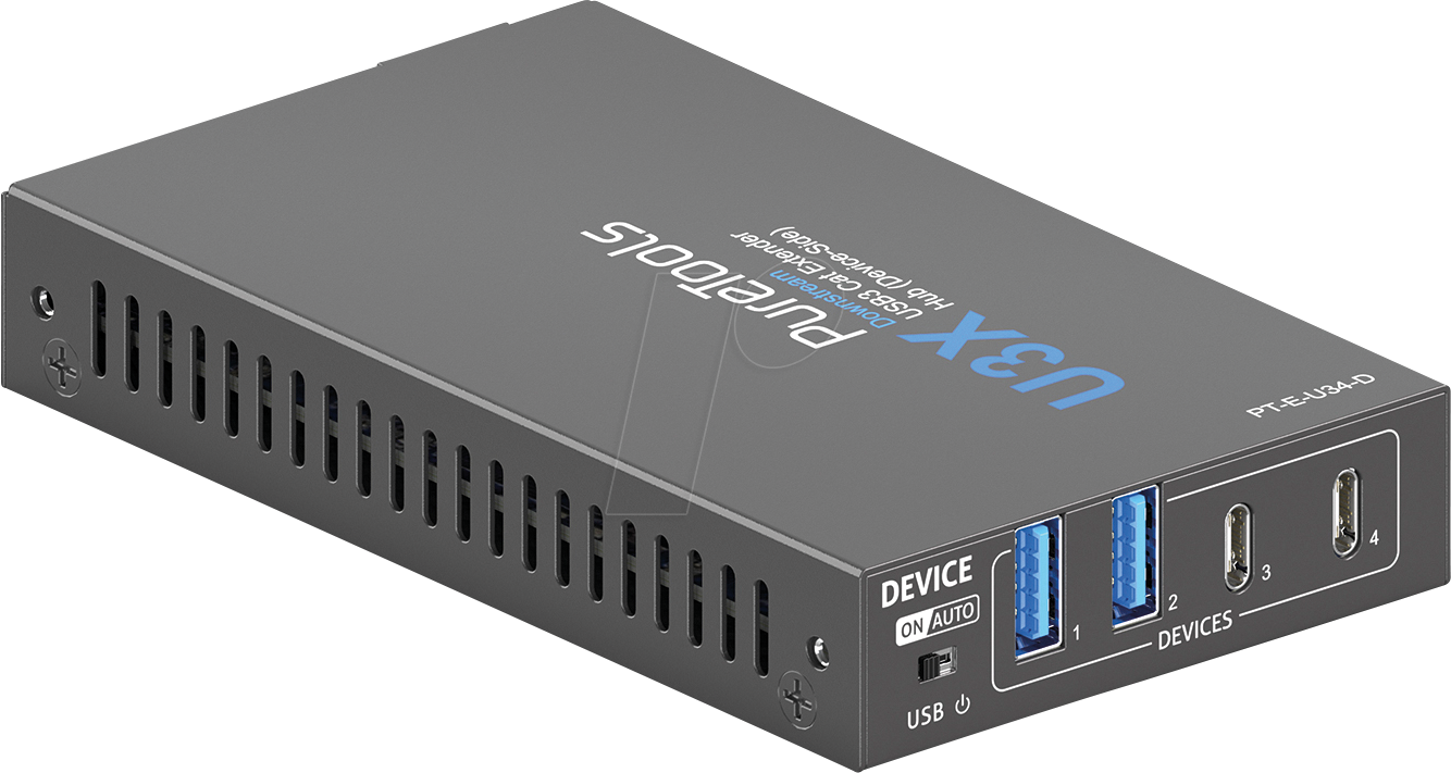 Thumbnail - PURE PT-E-U34-D - USB Industrie Extender Hub, HDBaseT, Geräteseite
