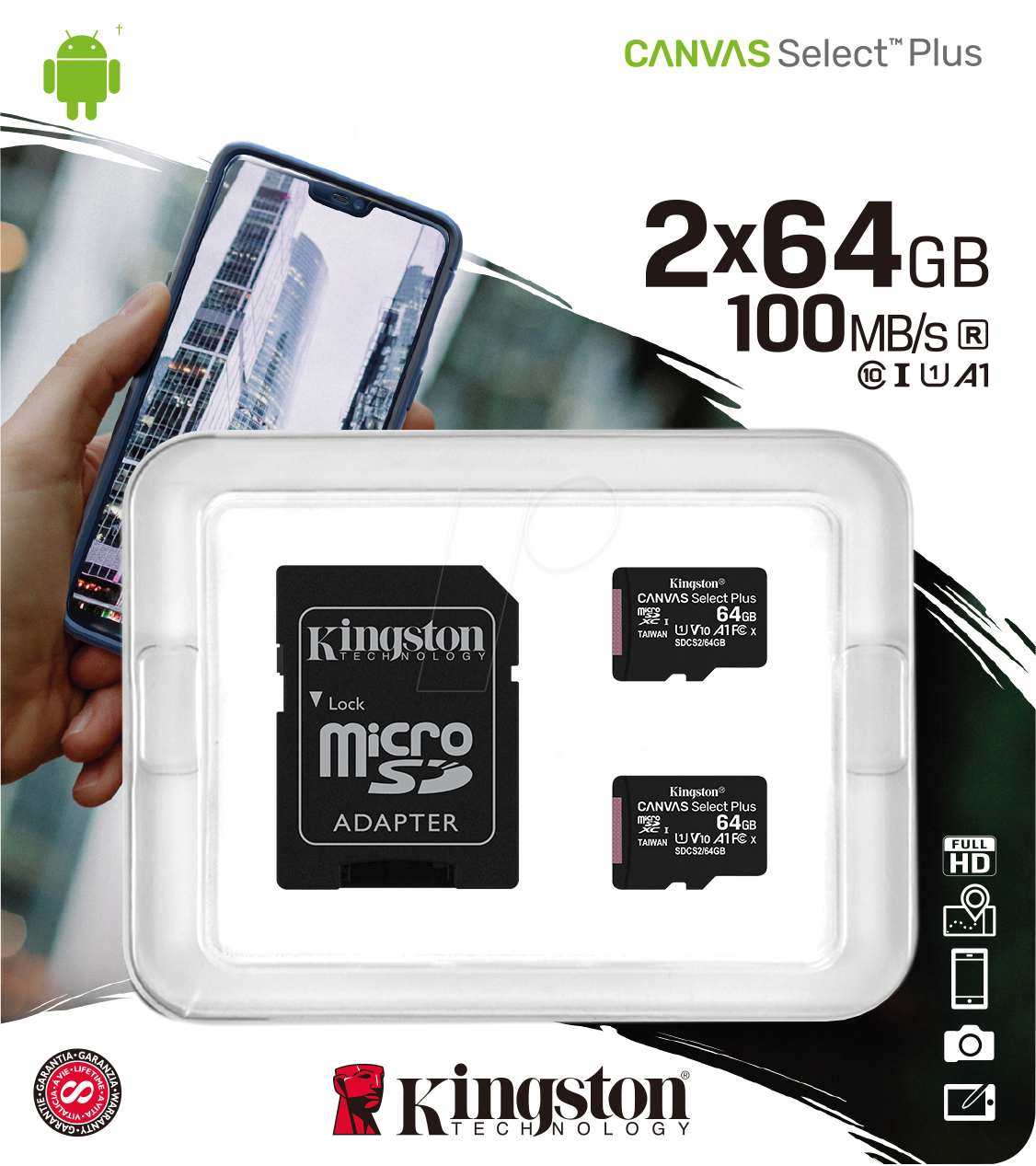 Thumbnail - SDCS2/64GB-2P1A - MicroSDXC-Speicherkarte 64GB, Canvas Select Plus, 2er-Pack