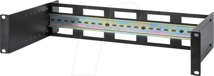 INT 716345 - 19'' Hutschienenträger, 2 HE, tiefenverstellbar, schwarz