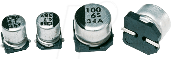 SMD ELKO 4,7/35 - SMD-Elko, 4,7 µF, 20 %, 35 V, 85°, 4 x 5,4mm