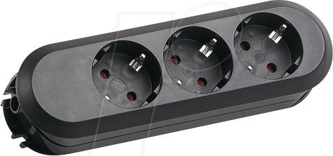 BACH 385.170 - Steckdosenleiste, 3-fach, Typ F - CEE 7/3, schwarz