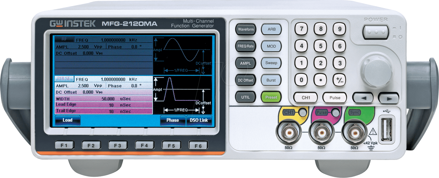 Thumbnail - MFG-2120MA - Funktionsgenerator, arbiträr, 1 Kanal, 1 µHz … 20 MHz, Power Amp
