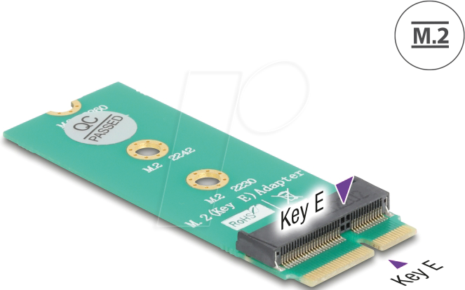 DELOCK 64340 - Adapter M.2 Key E Stecker > M.2 Key E Slot