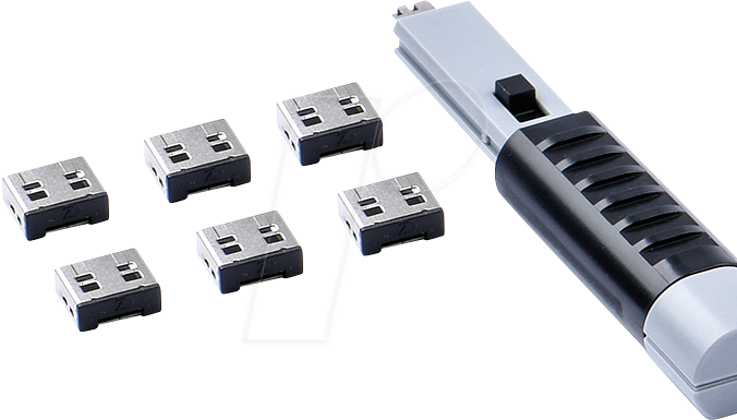SK UL03PKBK - Port Schloss, USB Typ A, 6 Stück, mit Schlüssel, schwarz