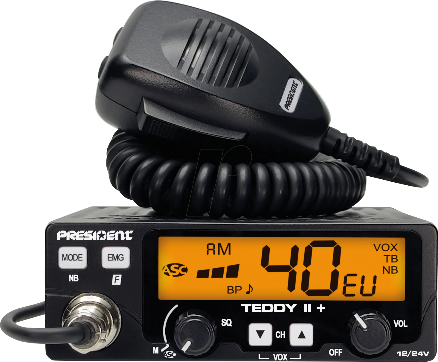 PRES TEDDY II - Funkgerät, Teddy II + ASC, 80/40 Kanäle, schwarz
