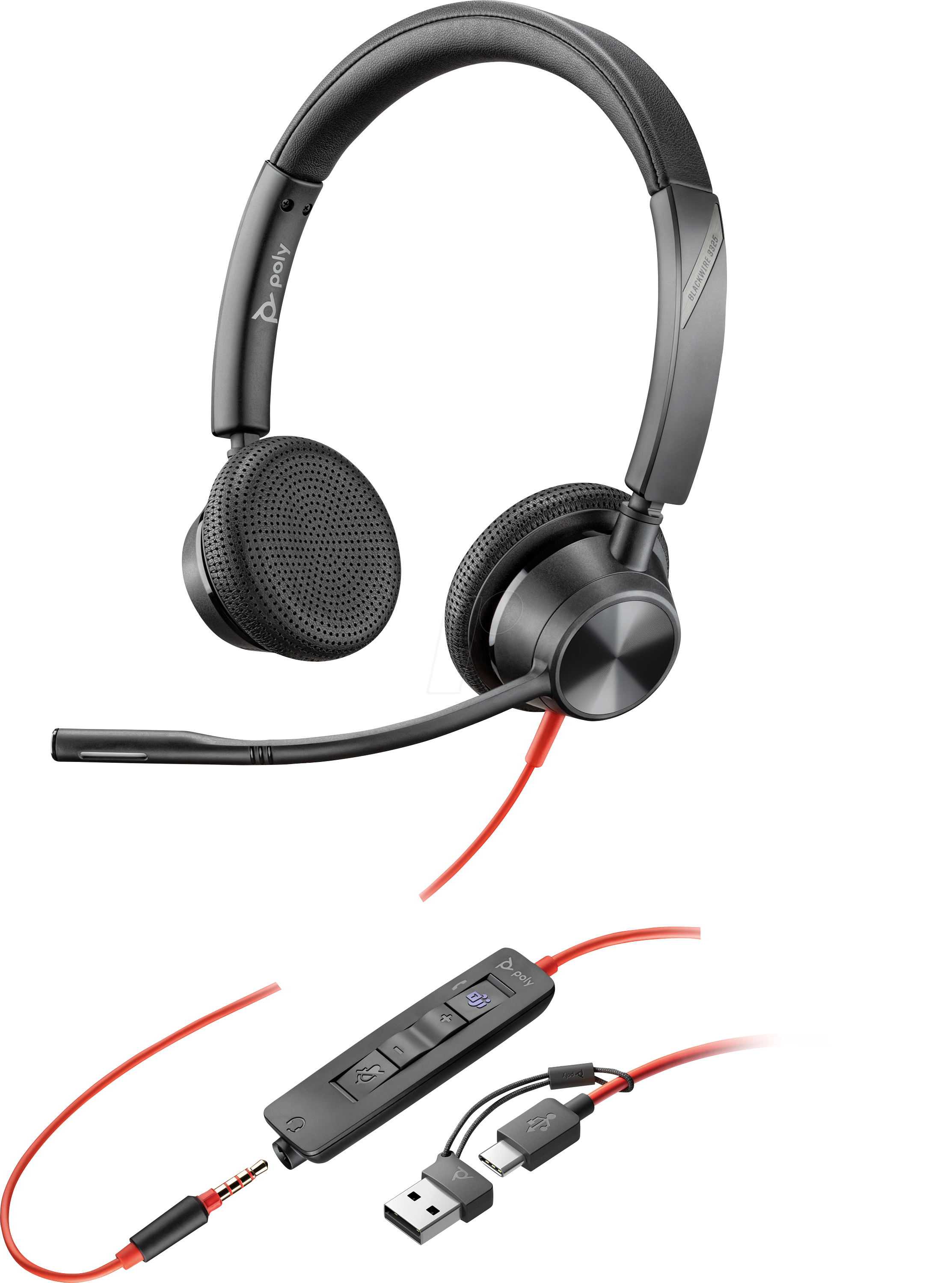 HP 8X222AA - Headset, Blackwire 3325, Stereo, Teams, USB-C +3.5MM