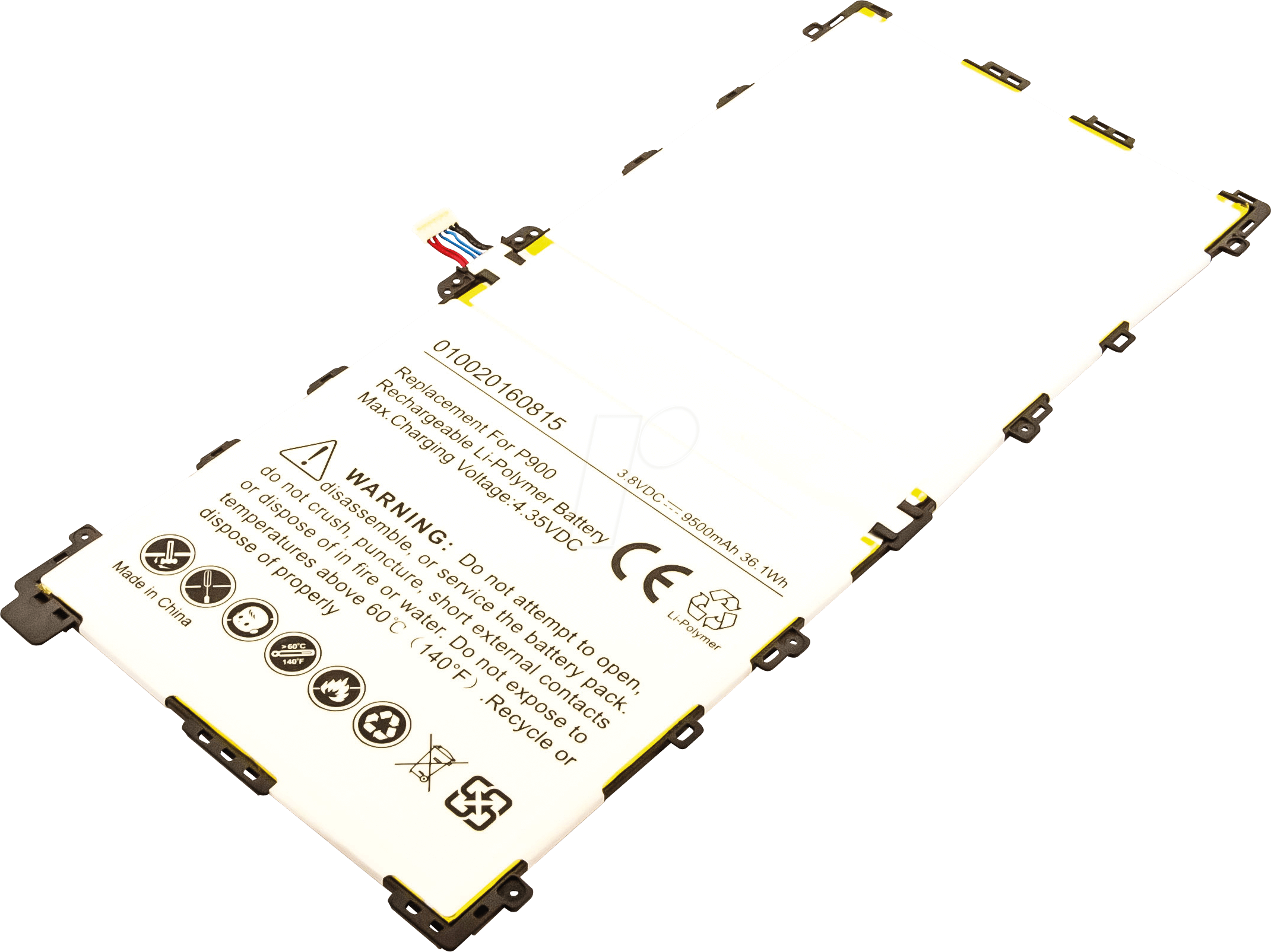 AKKU 13252 - Tablet-Akku für Samsung-Geräte, Li-Po, 9500 mAh