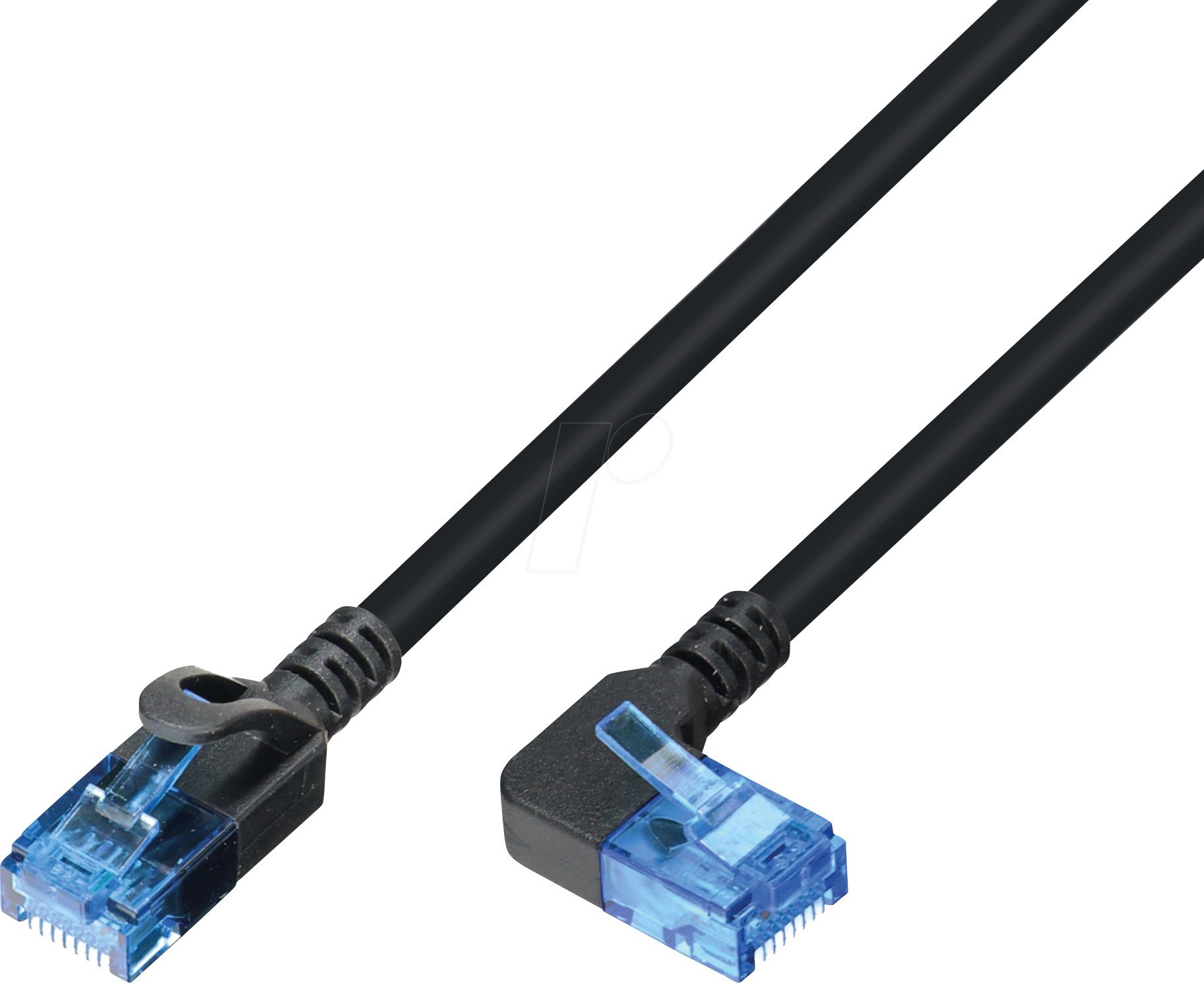 TTL 1810HFR1,5M - Patchkabel Cat.6a, U/UTP, 1x90° rechts, Slim, schwarz, 1,5 m