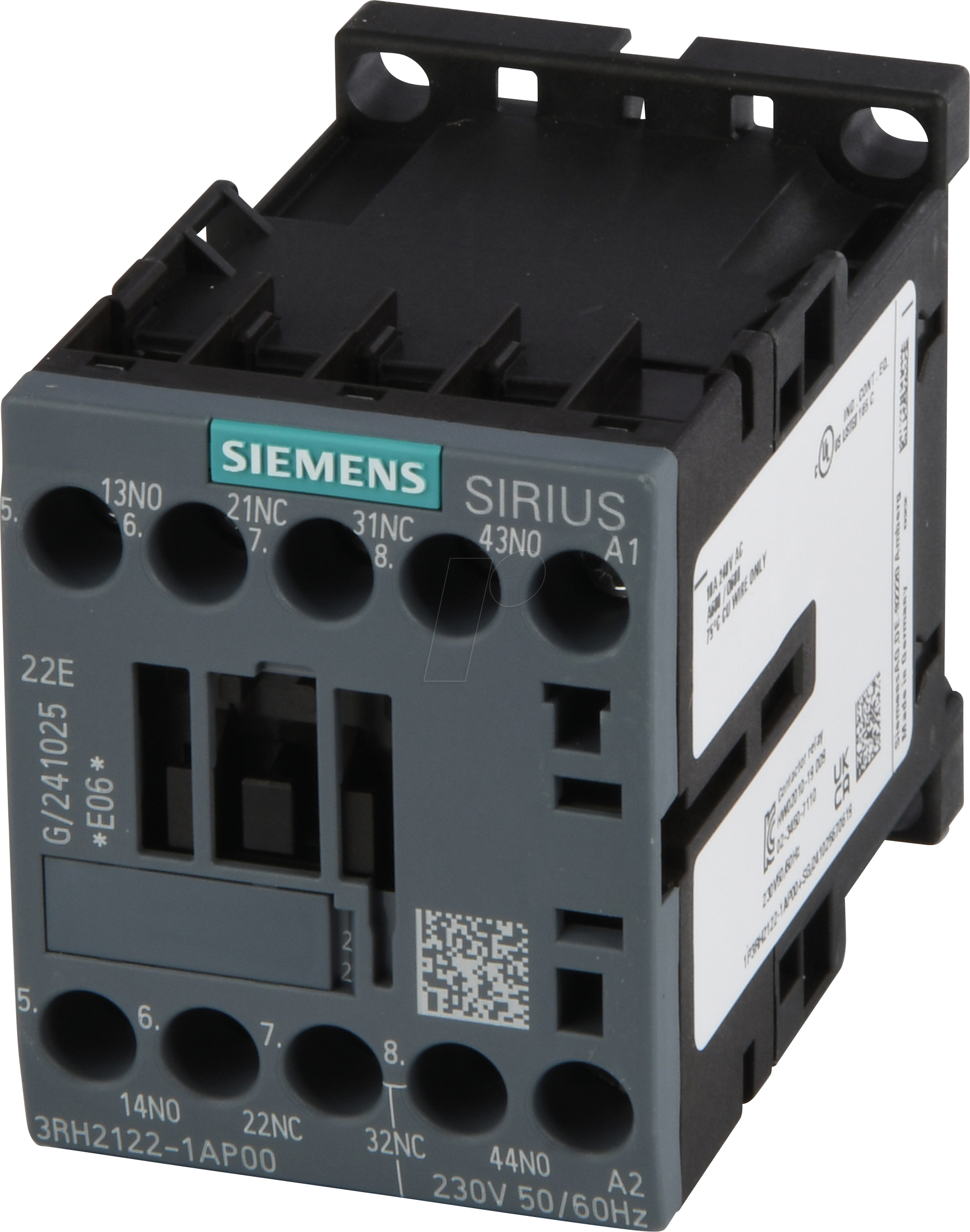 3RH2122-1AP00 - Hilfsschütz SIRIUS 3RH21, 2 NC+2 NO, 230 V AC